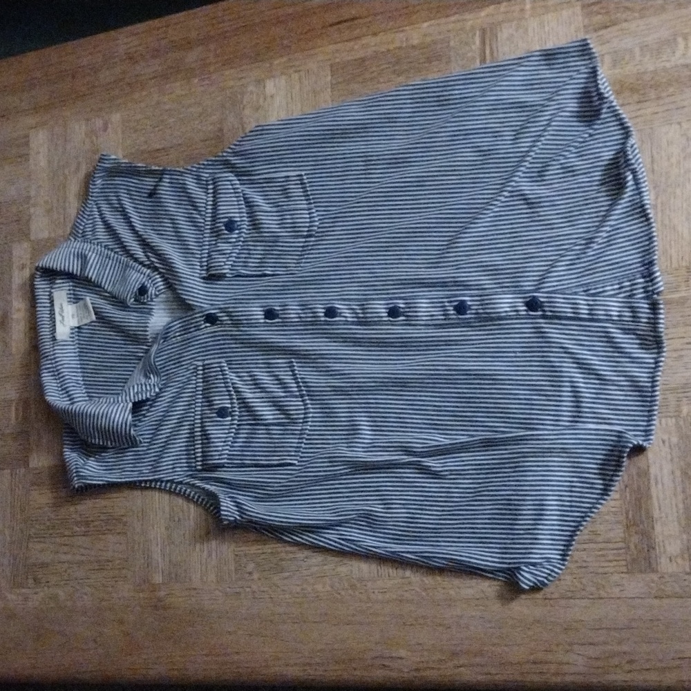Blue and white striped shirt